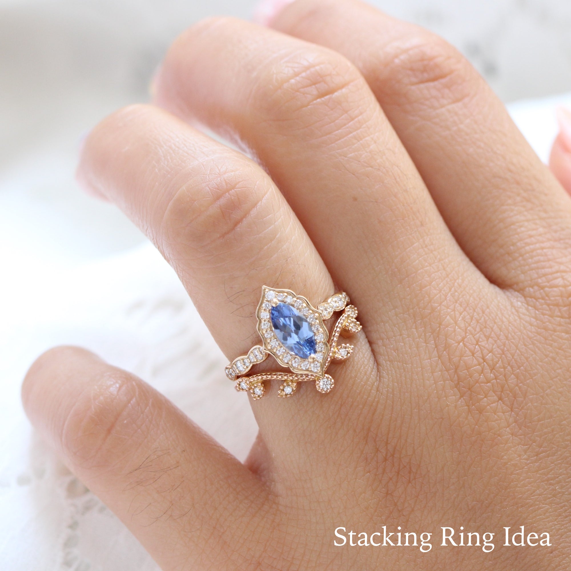 Sapphire and clearance gold engagement rings