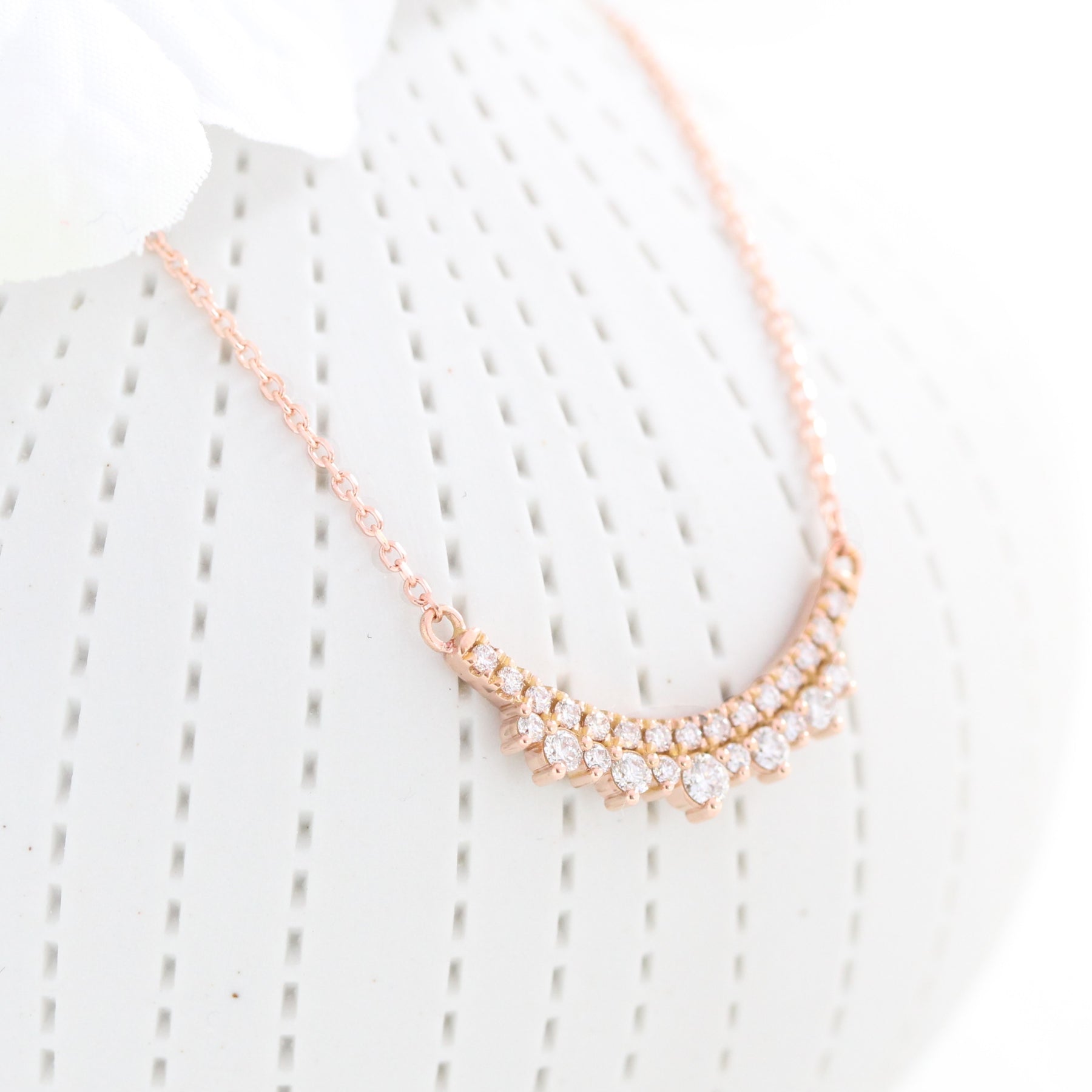 Crown diamond necklace rose gold drop pendant la more design jewelry