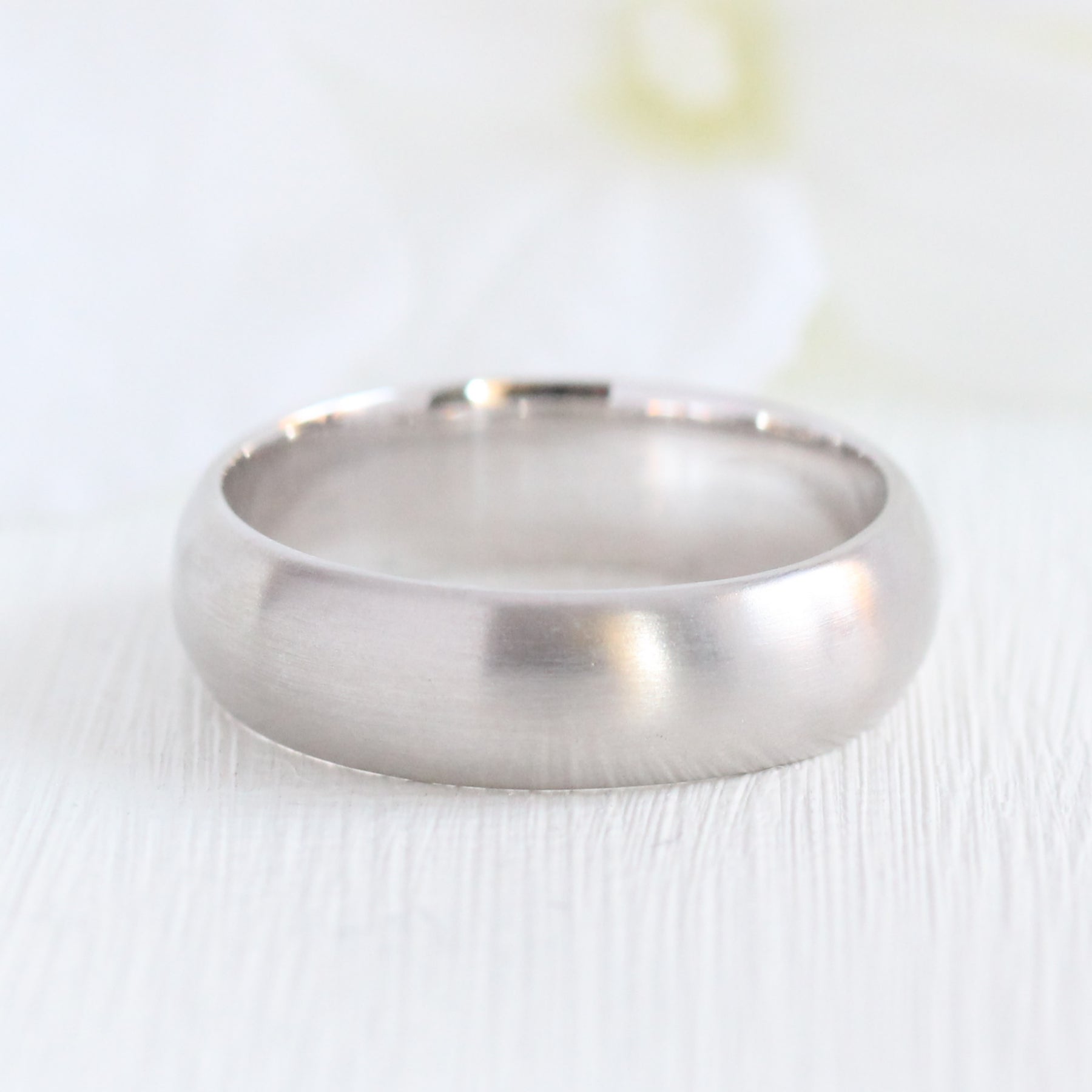 Matte platinum on sale wedding band