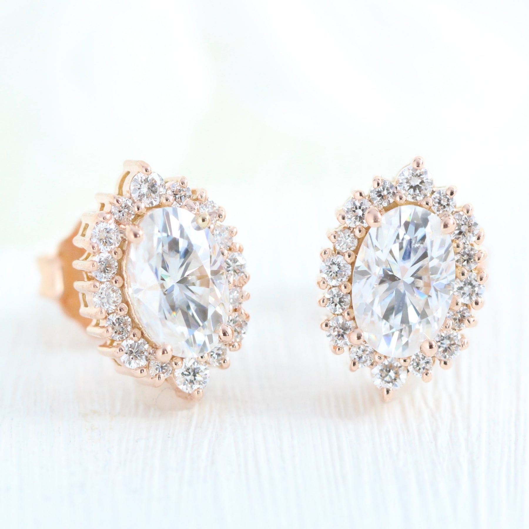 3 Stone Diamond Earrings, 14K Gold 0.24 Ct Diamond Earrings