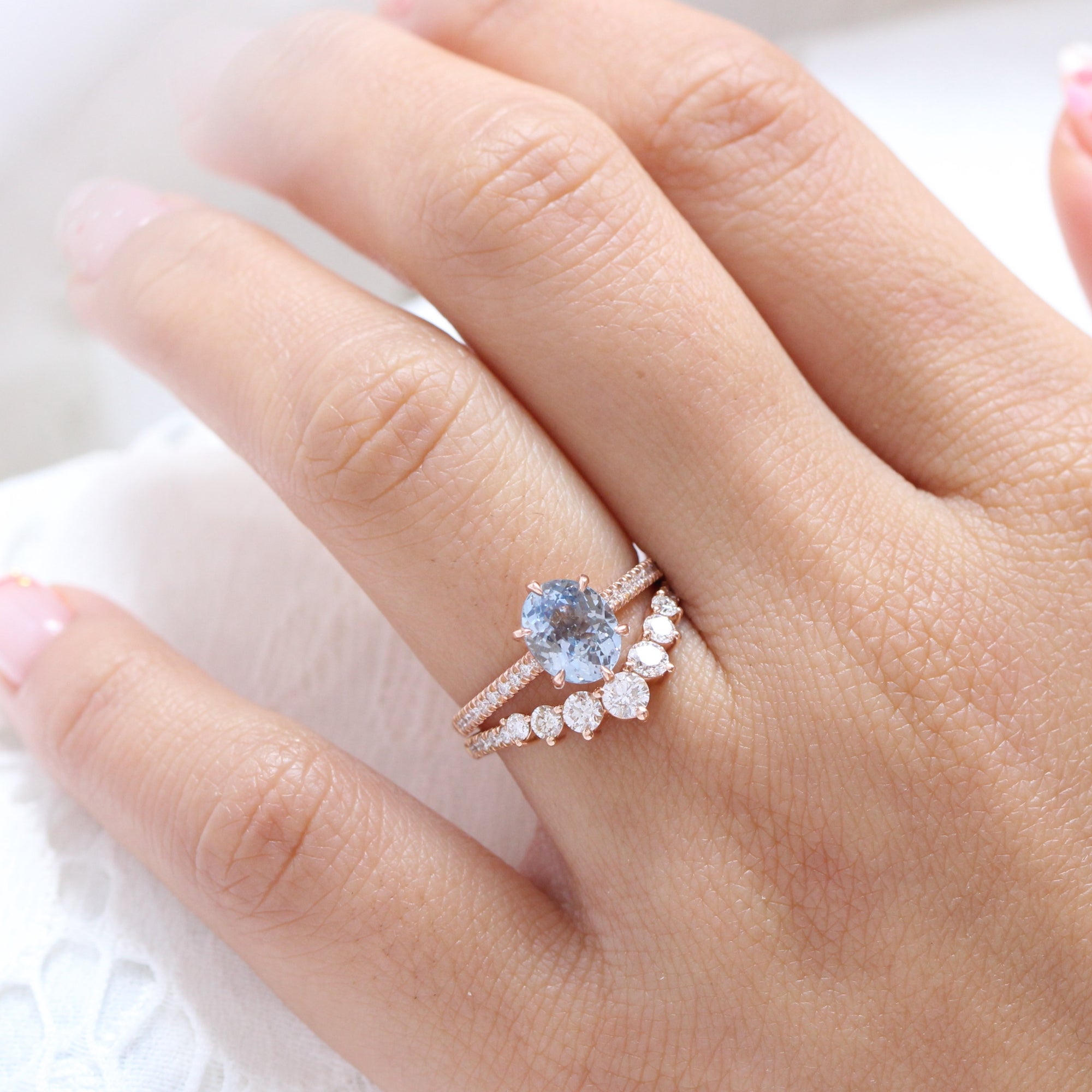 Rose gold deals with blue diamond