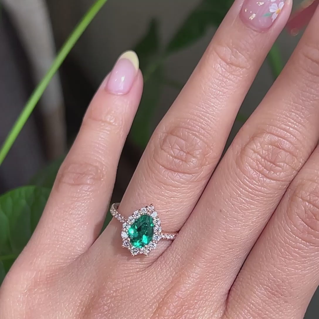 Wedding ring sale with emerald