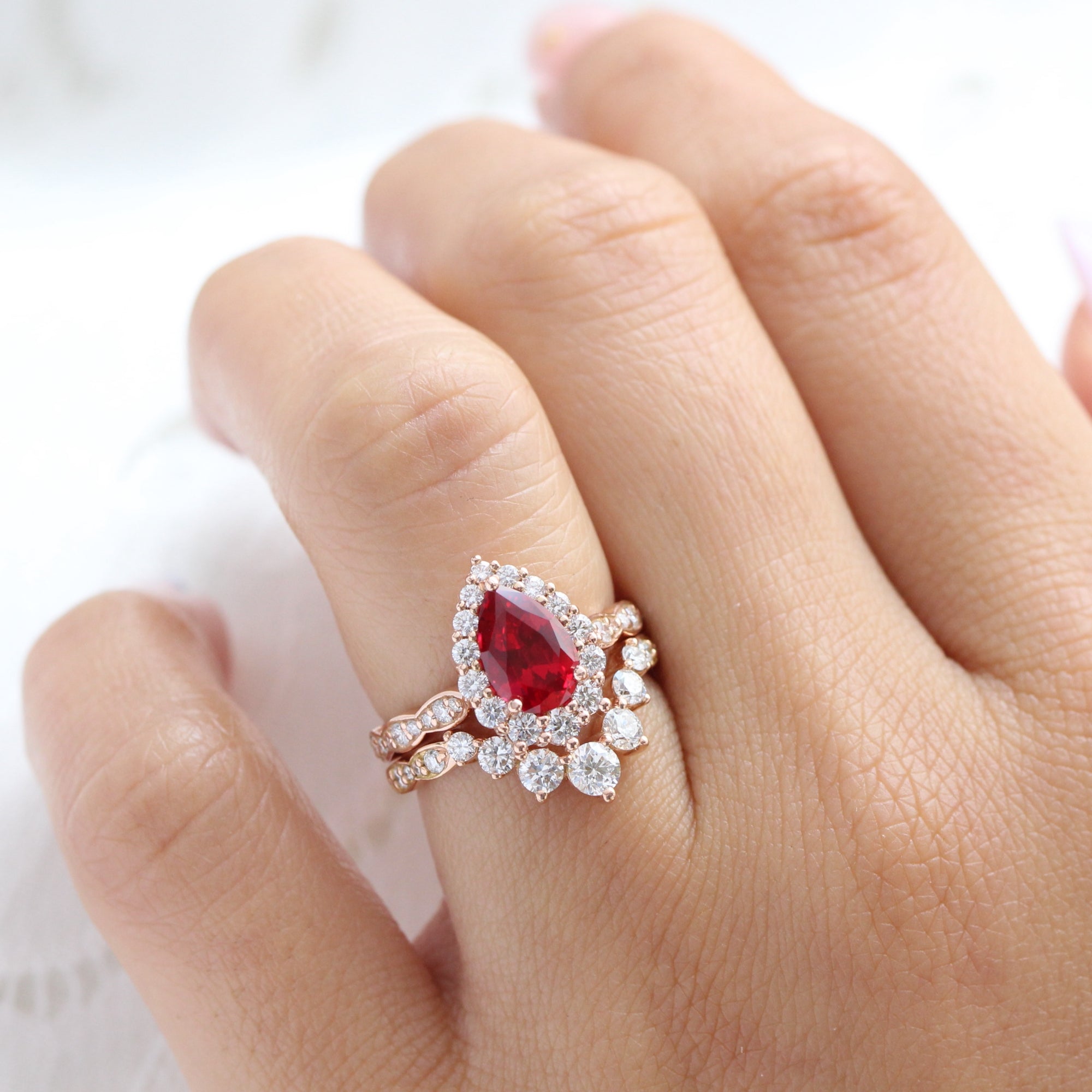 Ruby on sale halo ring