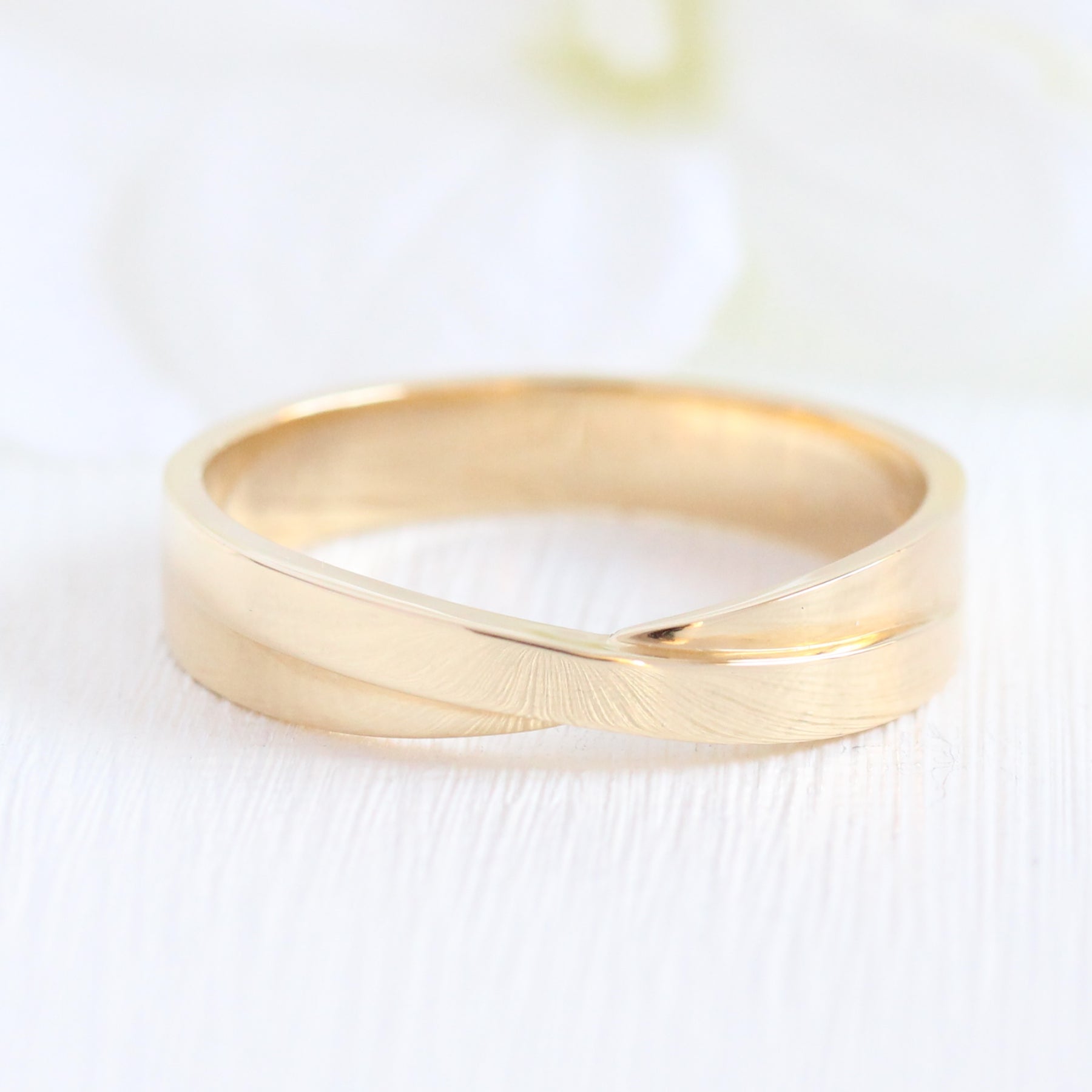 infinity knot wedding band yellow gold wedding ring la more design jewelry