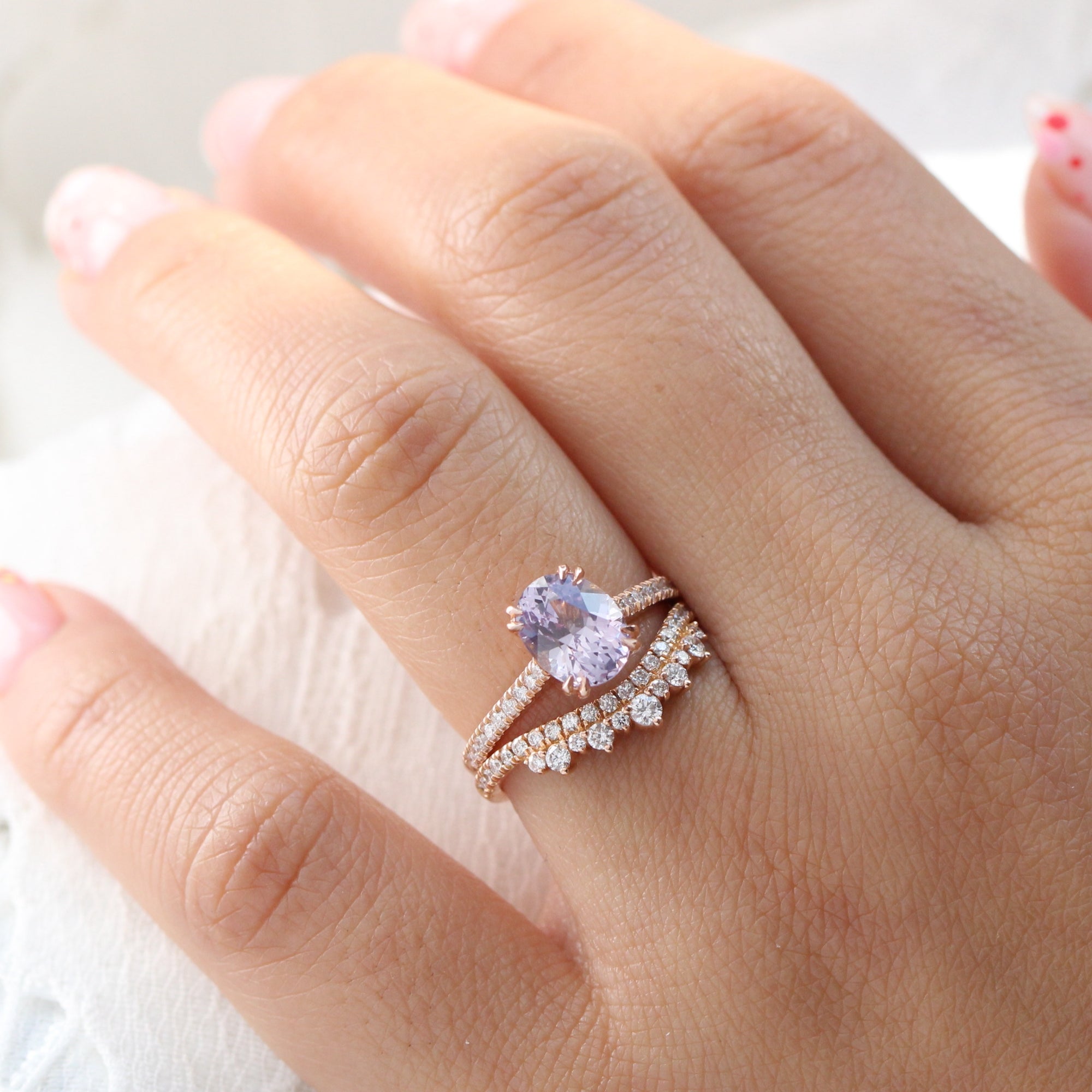 lavender sapphire ring rose gold solitaire oval ring la more design jewelry