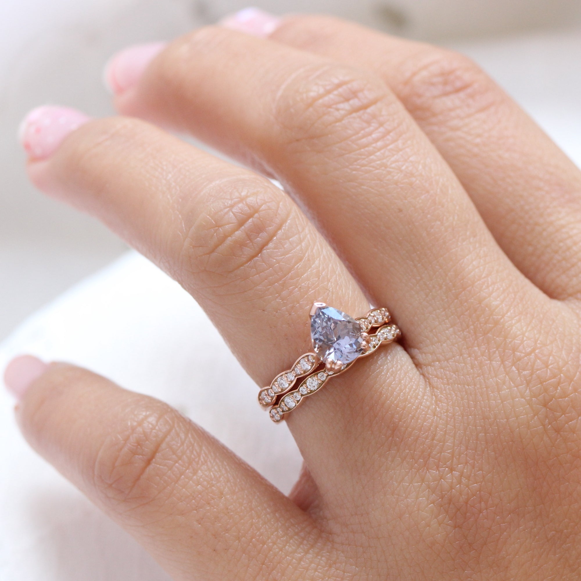 lavender sapphire ring rose gold solitaire pear ring la more design jewelry