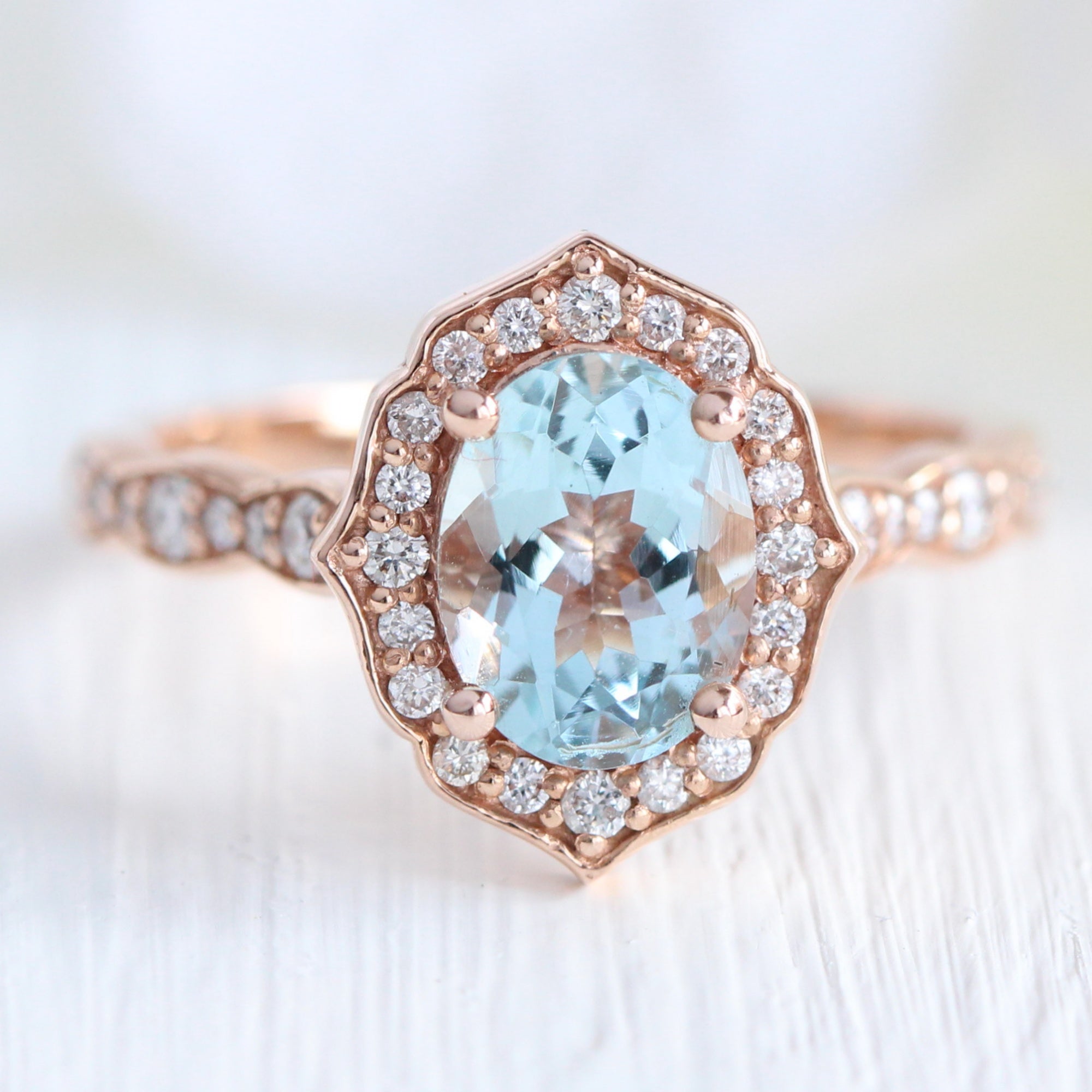 Sapphire Vintage Engagement Ring Rose Gold | Sapphire Rose Gold Engagement  Ring