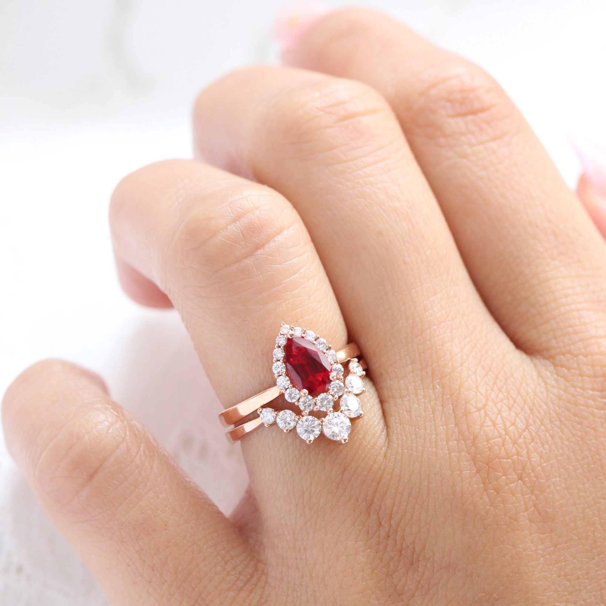 Ruby ring surrounded hot sale by diamonds